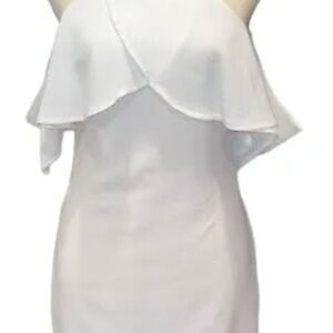 J.O.A. Off-White Flowy Asymmetrical Dress. Size- Medium